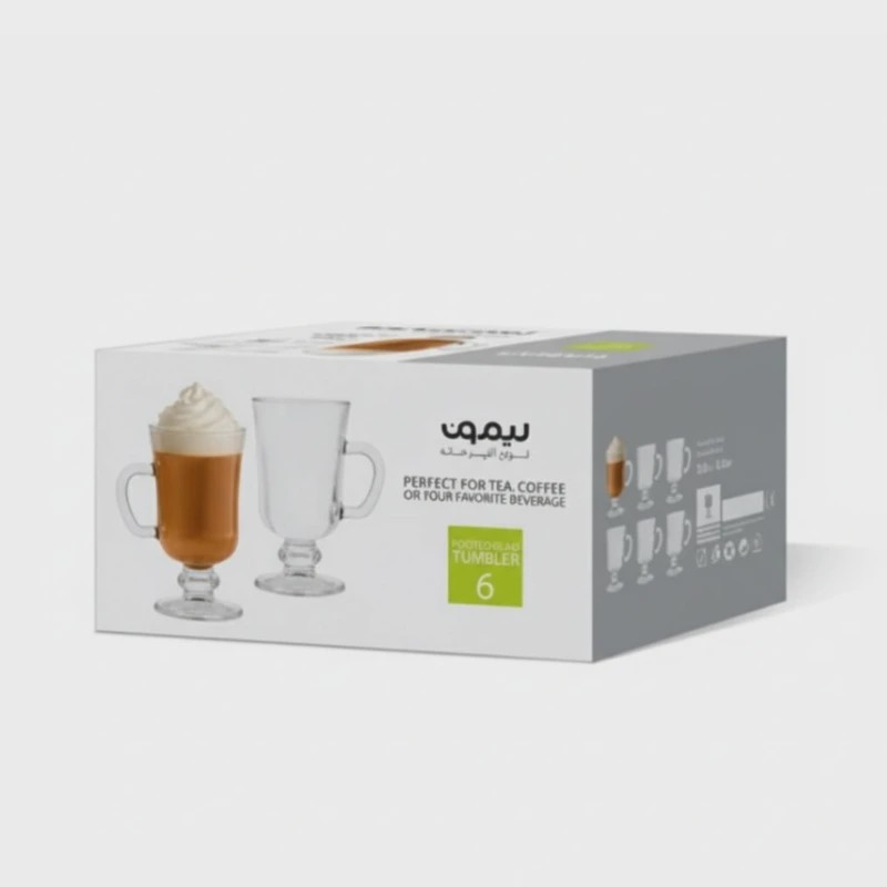 لیوان پایه دار شیشه ای لیمون کد 2446 (دست 6 عددی)