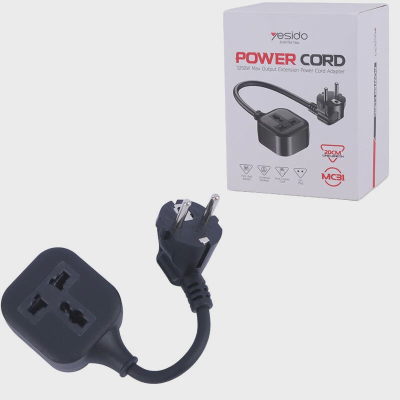 تبدیل برق 3 به 2 یسیدو MC31 با کابل 0.2 متری