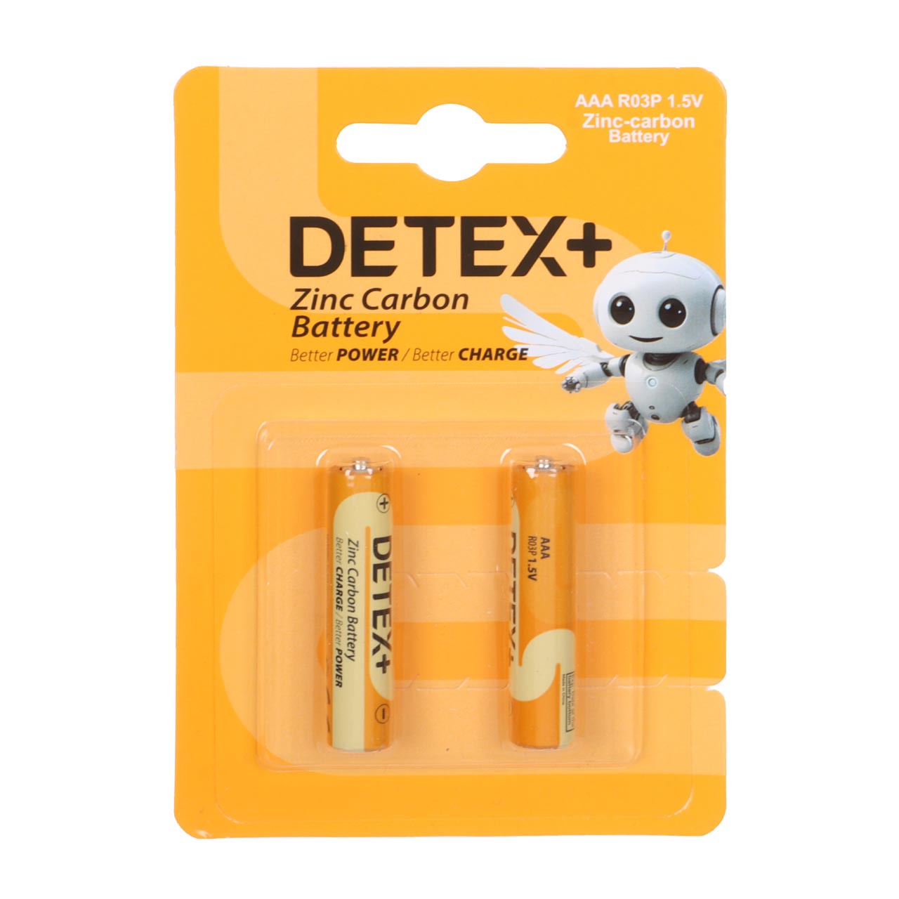 باتری نیم قلم Detex - AAA مدل Zinc Carbon R03P (بسته 2 عددی)