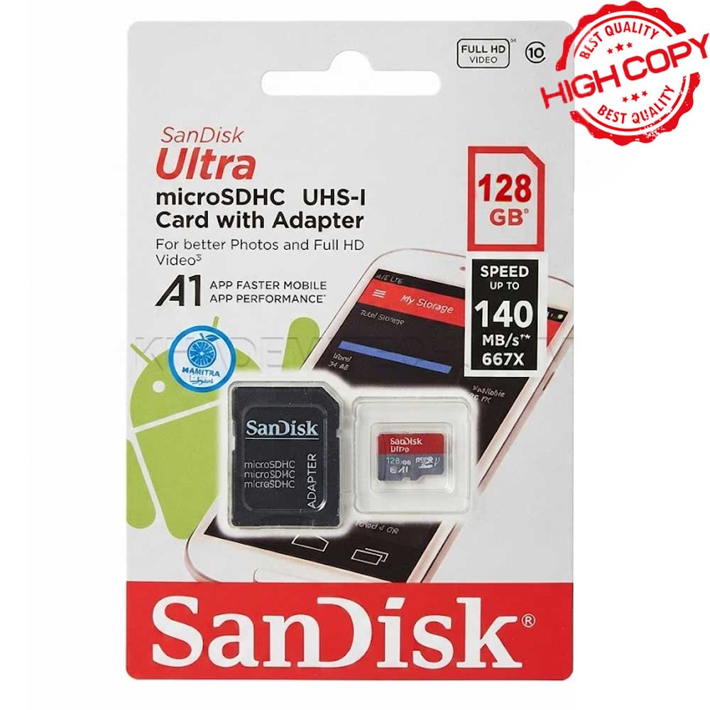 رم سندیسک مدل SanDisk ULTRA 140MB A1 C10 128GB گارانتی مادام العمر
