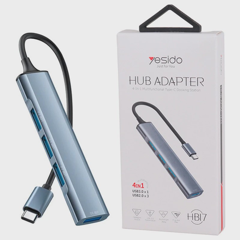 هاب 4 پورت Type-C یسیدو HB17