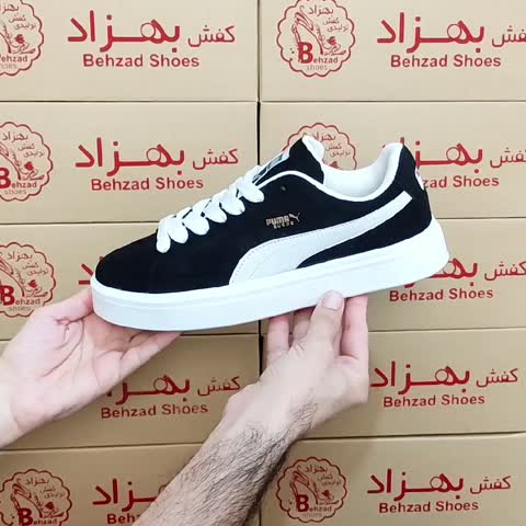 کتونی پوما پسرانه مردانه رنگ مشکی سایز 40 تا 45 کفی طبی رویه سوییت لژ سه و نیم سانتی زیره ترمو عطری