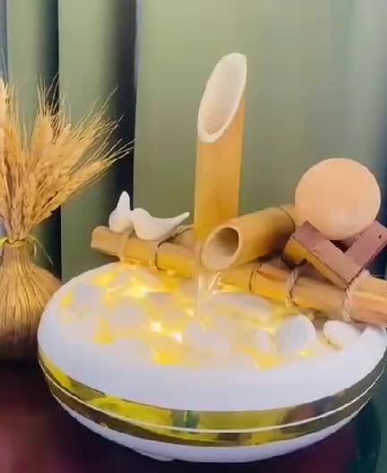 آبنما دکوری رومیزی بامبو مدل سنگ نمک