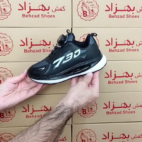 کتونی 730 بچه گانه پسرانه اسپرت سایز 31 تا 36 رنگ مشکی زیره کپسولی لژ 4 سانتی رویه راشل پُختی بند پُمپی فنری سبک