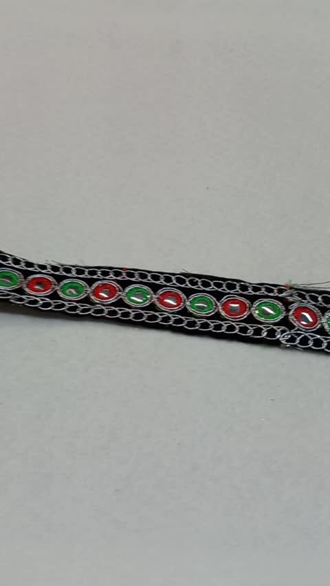 نوار هندی گلدوزی ایینه کاری (طلق) 3 سانتیمتری کد 07