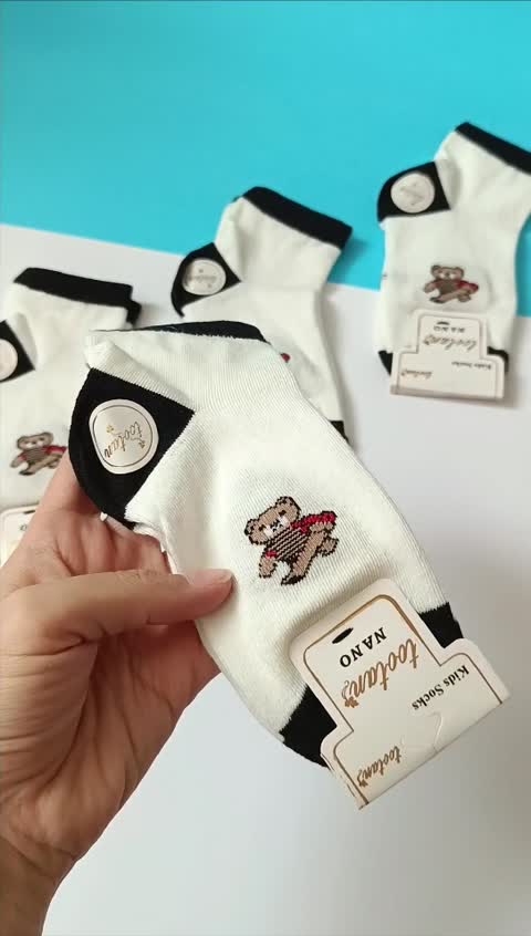 جوراب بچگانه 1 طرح تدی ساق کوتاه سایز 5. نایس اکسسوری 