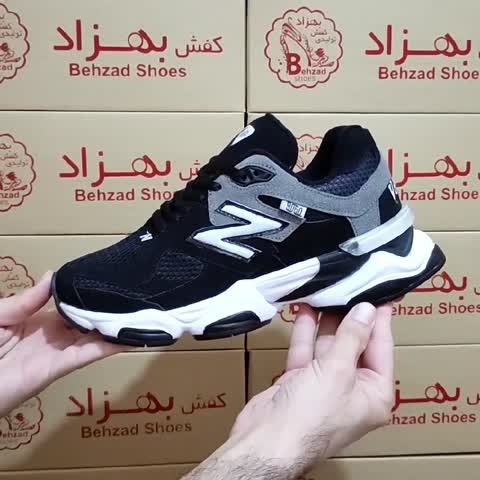 کتونی نیو بالانس مردانه پسرانه سایز 41 تا 44 رنگ مشکی طوسی کفی طبی زیره پیو لژ 5 سانتی رویه فابیلاک و راشل خارجی