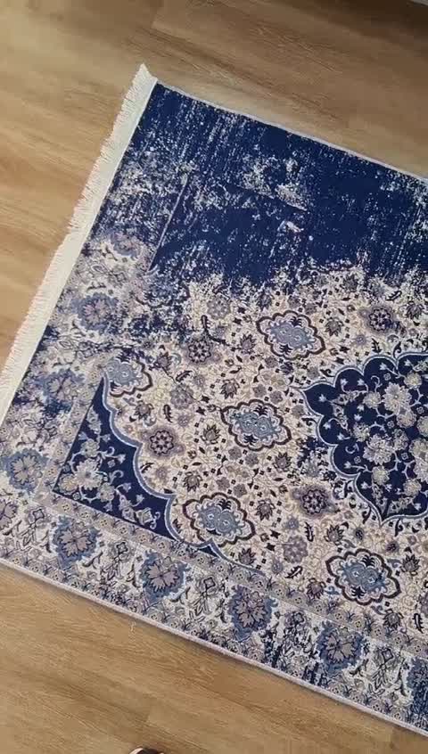 فرشینه مخمل ترک وینتیج سرمه ای برند آرتشینه M248 (پس کرایه)