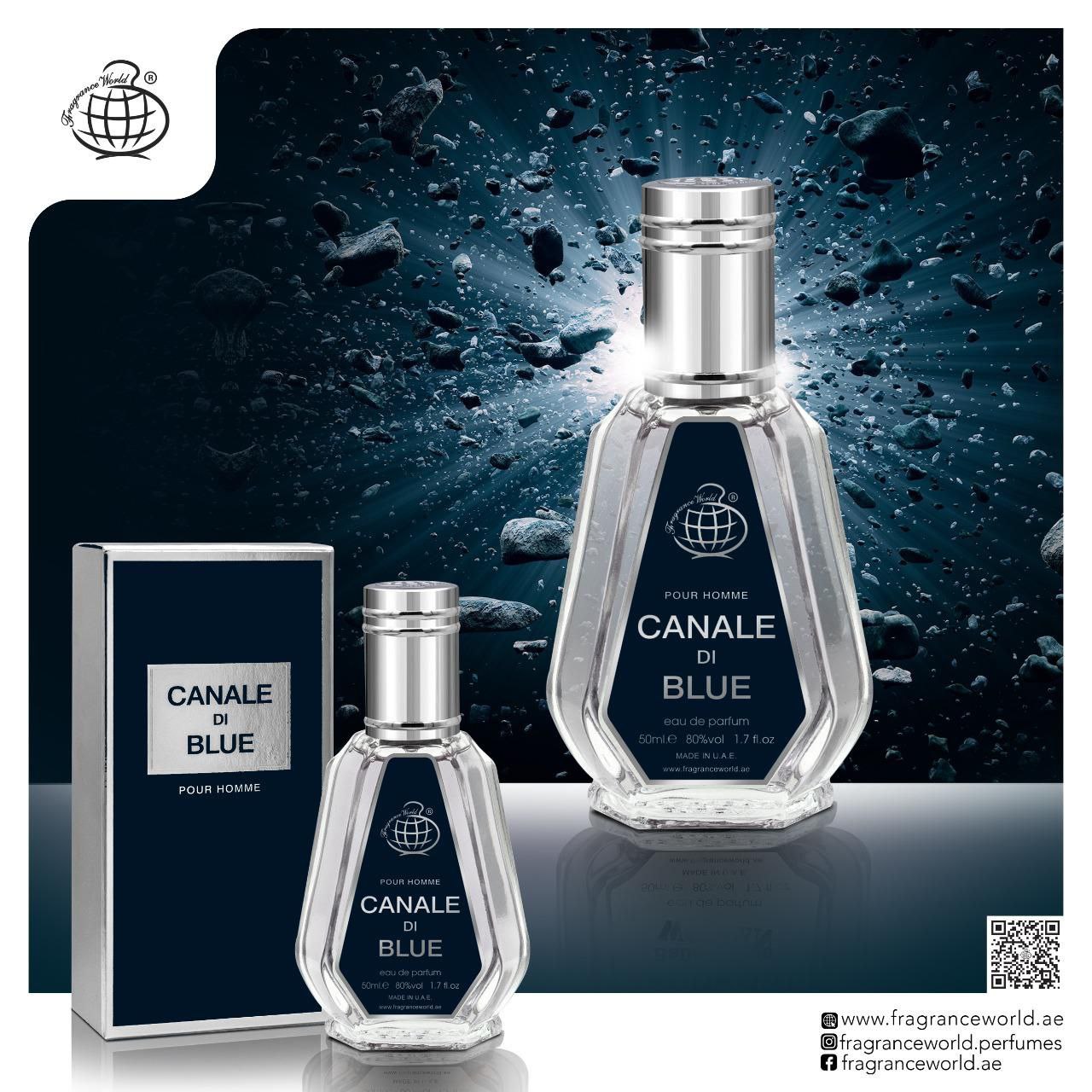 عطر ادکلن بلو شنل / چنل مردانه فراگرنس ورد کانال دی بلو (Fragrance World Canale Di Blue) 50 میل