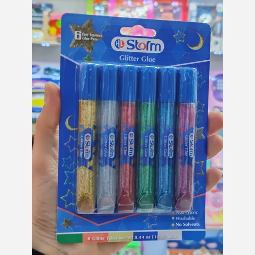چسب اکلیلی 6 رنگ دو مدل Giltter Glue