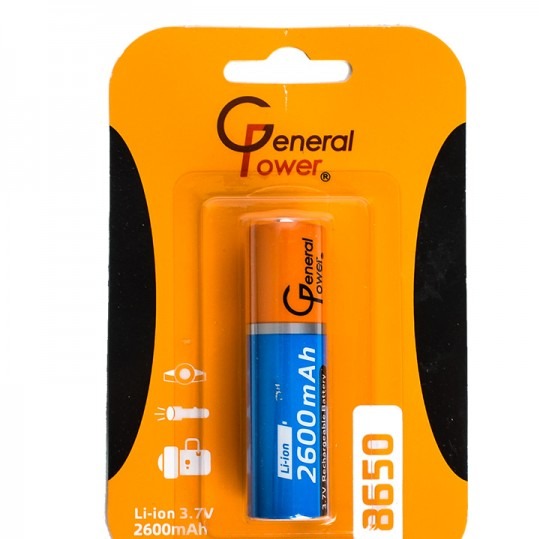 باتری شکاری شارژی جنرال پاور (General Power) مدل 18650 2600mAh