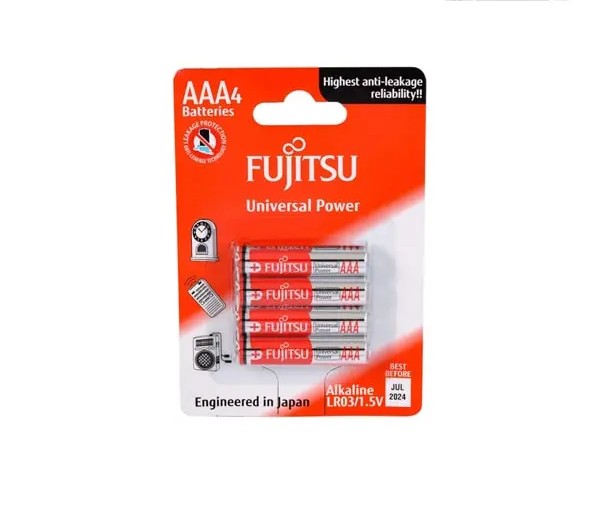 باتری نیم قلمی فوجیتسو آلکالاین بسته 4 عددی مدل FUJ-0315-4 (کد 1)