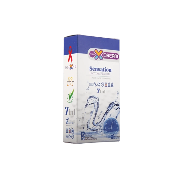 کاندوم ایکسدریم مدل حساس بسته 12 عددی