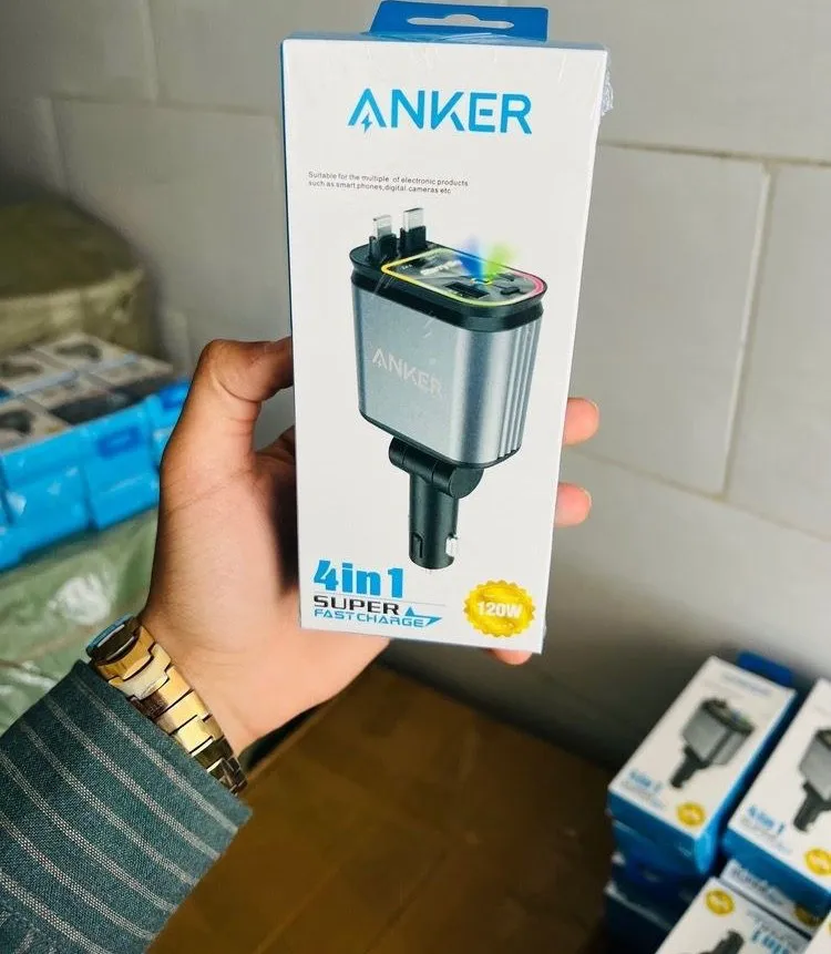 شارژر فندکی خودرو انکر مدل 4in1 قدرت 120 وات