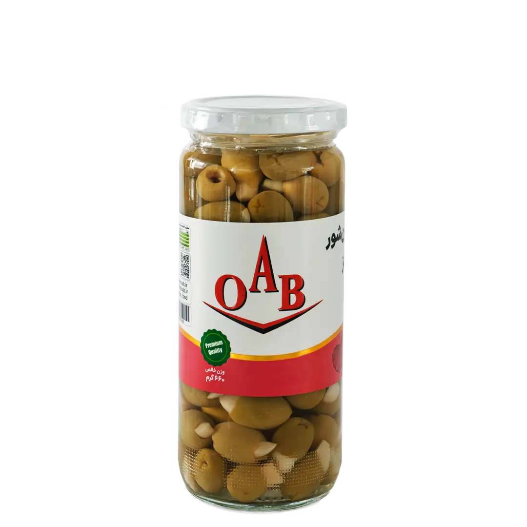 زیتون شور با مغز سیر 500 گرمی