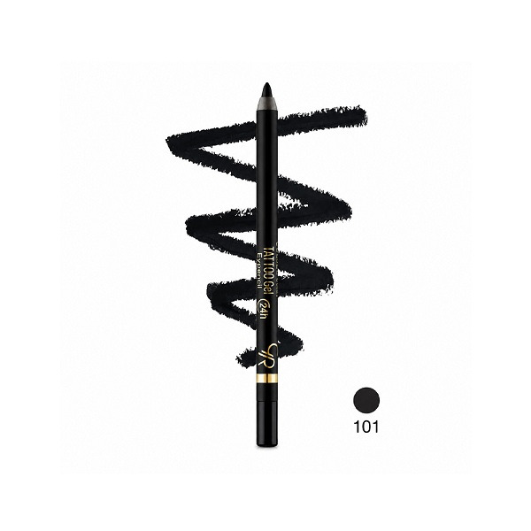 مداد چشم گلدن رز Tattoo Gel Eyepencil شماره 101 Black (مشکی) وزن 6.1 گرم