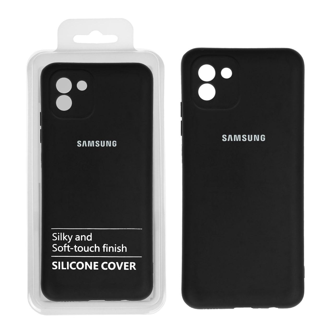 قاب نیو سیلیکون محافظ لنزدار RFF مدل Samsung A03 مشکی (پک دار)