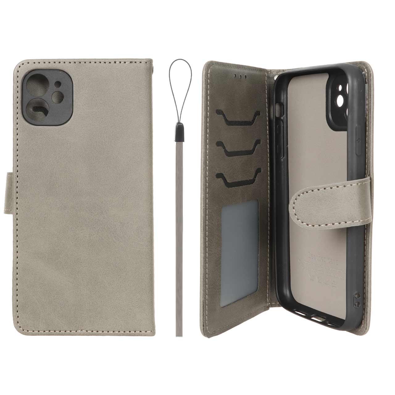 کیف موبایل مگنتی درجه یک داخل خز MNC Plus مدل Apple iPhone 11 - خاکستری