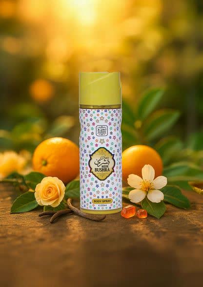 خرید بادی اسپری نسیم مدل مسک بشری 200 میل رایحه مشک و عطر شرقی