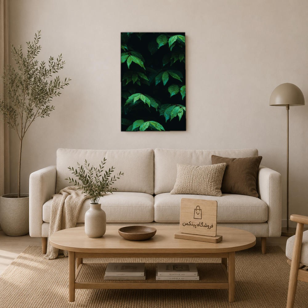 تابلو شاسی پینکمن طرح بارانی برگها - Rainy Leaves کد Jm 3