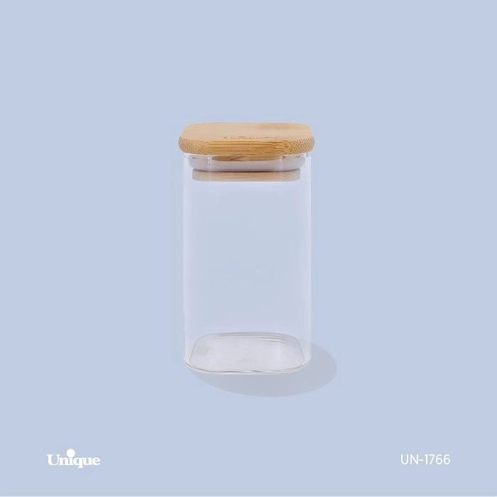 بانکه ادویه یونیک Unique درب چوبی مربع 10 سانت کد UN-1766 (پس کرایه)