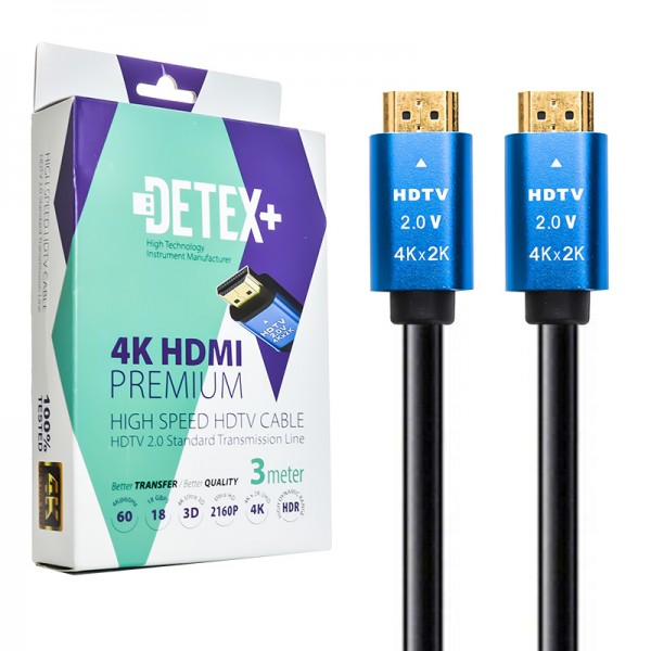 کابل HDMI V2.0 4K 3m دیتکس پلاس +DETEX