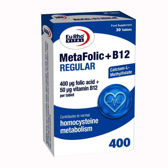  متافولیک و ب12 50 میکروگرم رگولار یوروویتال بسته 30 عددی