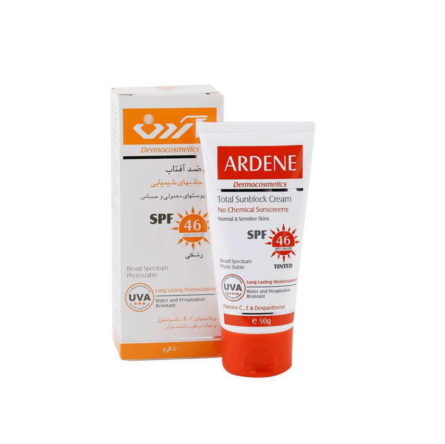 کرم ضد آفتاب رنگی آردن با SPF46 مناسب پوست معمولی و حساس حجم 50 میلی لیتر