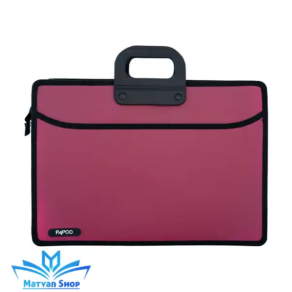 کیف دستهدار اداری پاپکو کد OB-004 رنگ زرشکی
