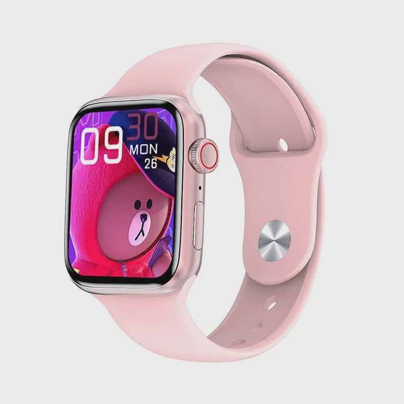 پک لوکس ساعت هوشمند زنانه KEQIWEAR مدل KW73 Mini ست کامل اپل واچ سری 10 آلمانی به همراه زیورآلات و 3 بند اضافه