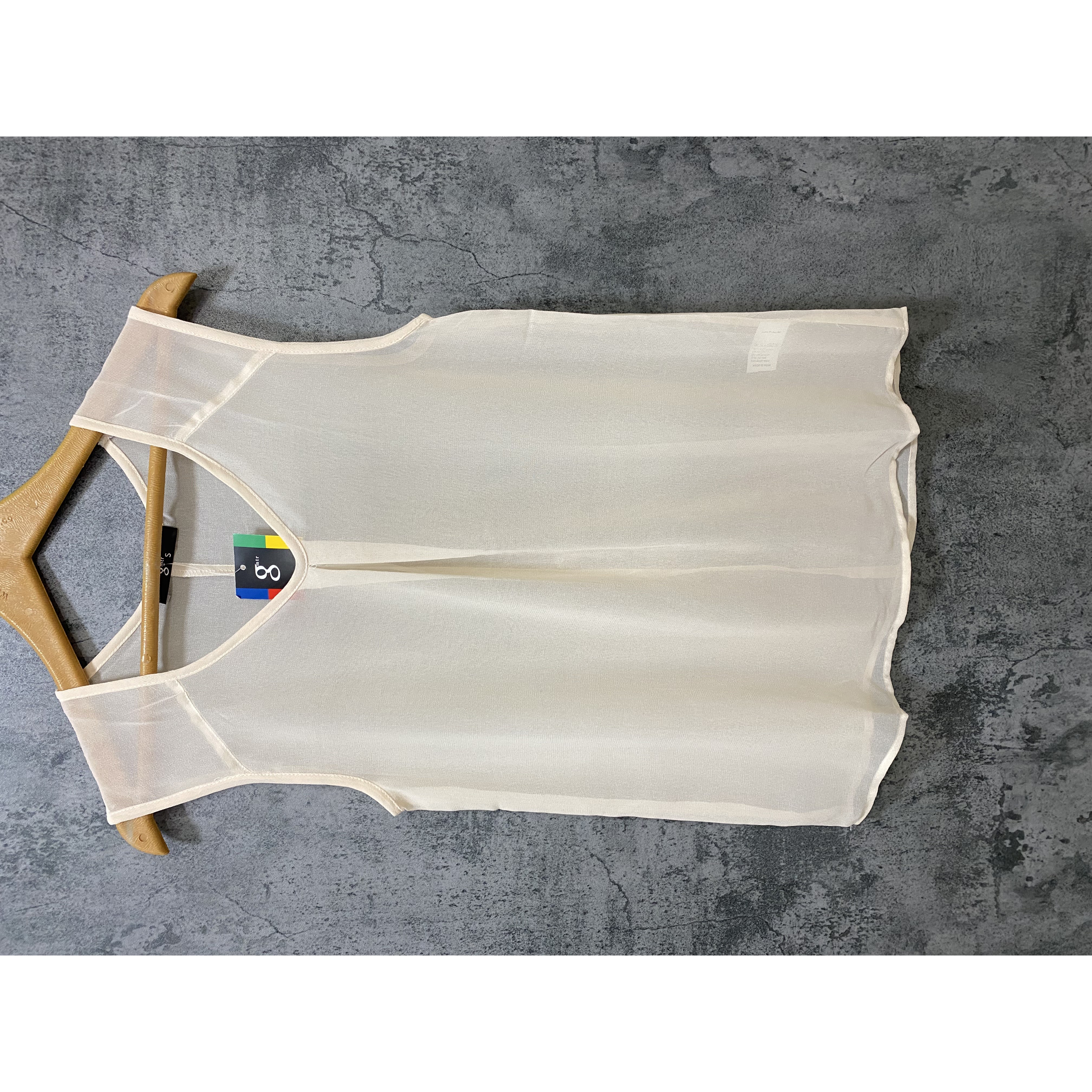 تاپ حریر زنانه رنگ کرمی کد 54