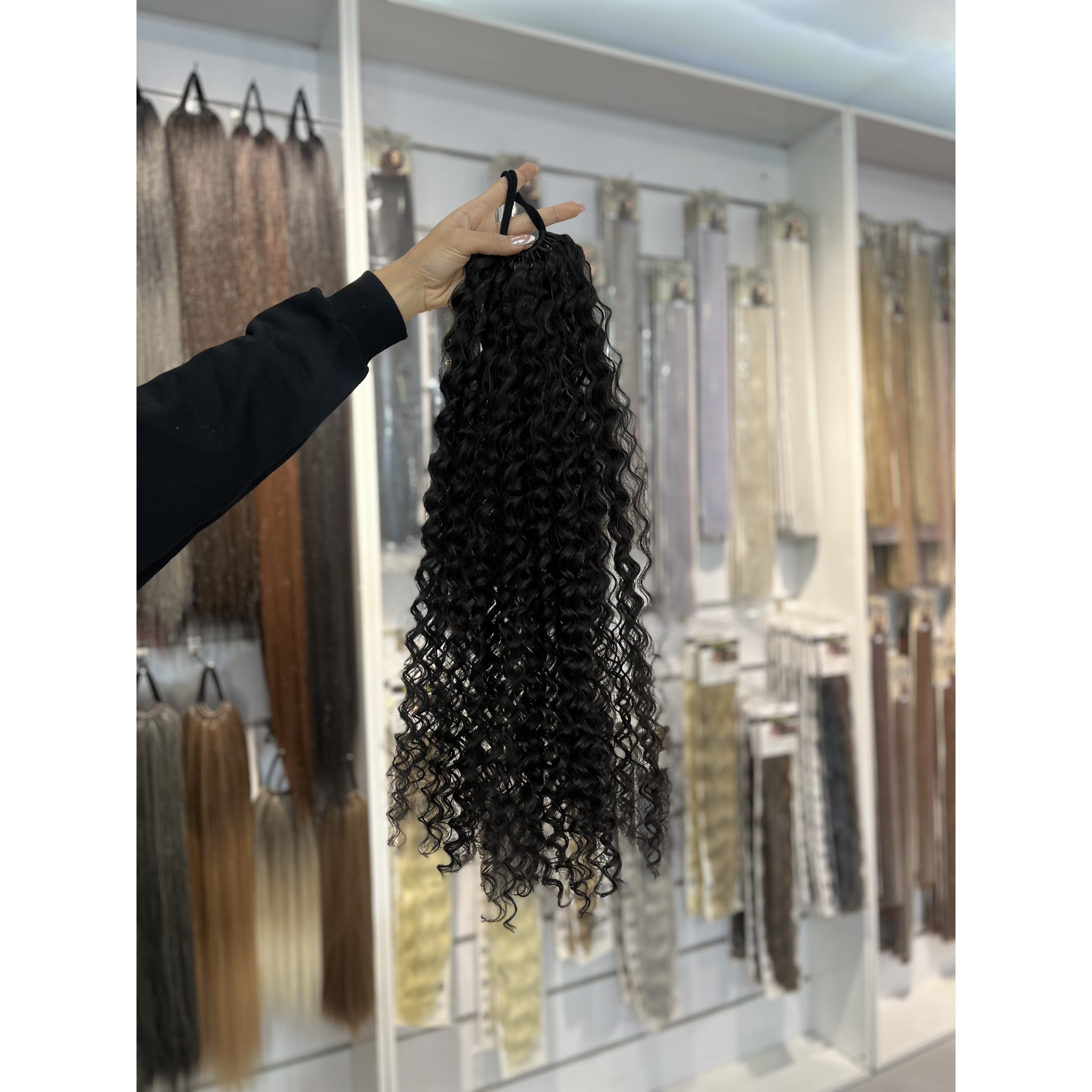 دم اسبی فر عروسکی مشکی طبیعی