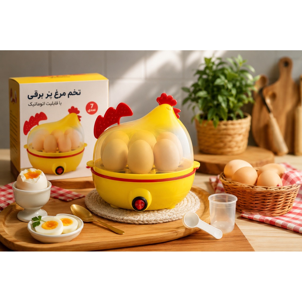 تخم مرغ پز برقی طرح مرغ 7 عددی