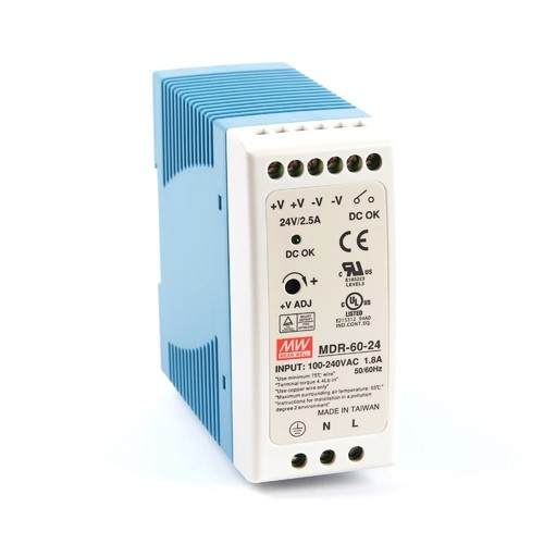 منبع تغذیه سوئیچینگ ریلی مینول 24V-2.5A MDR-60-24