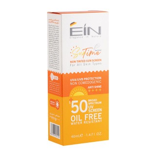 کرم ضد آفتاب بی رنگ ای آی ان با SPF50 مناسب انواع پوست حجم 40 میلی لیتر
