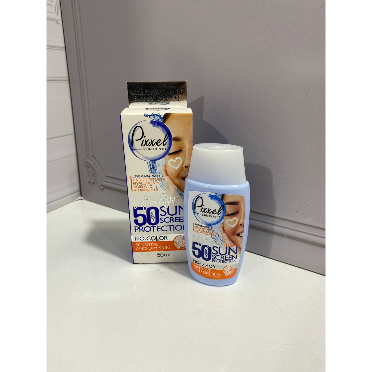 ضدآفتاب بی رنگ spf50 پیکسل (پوست خشک،نرمال،حساس)