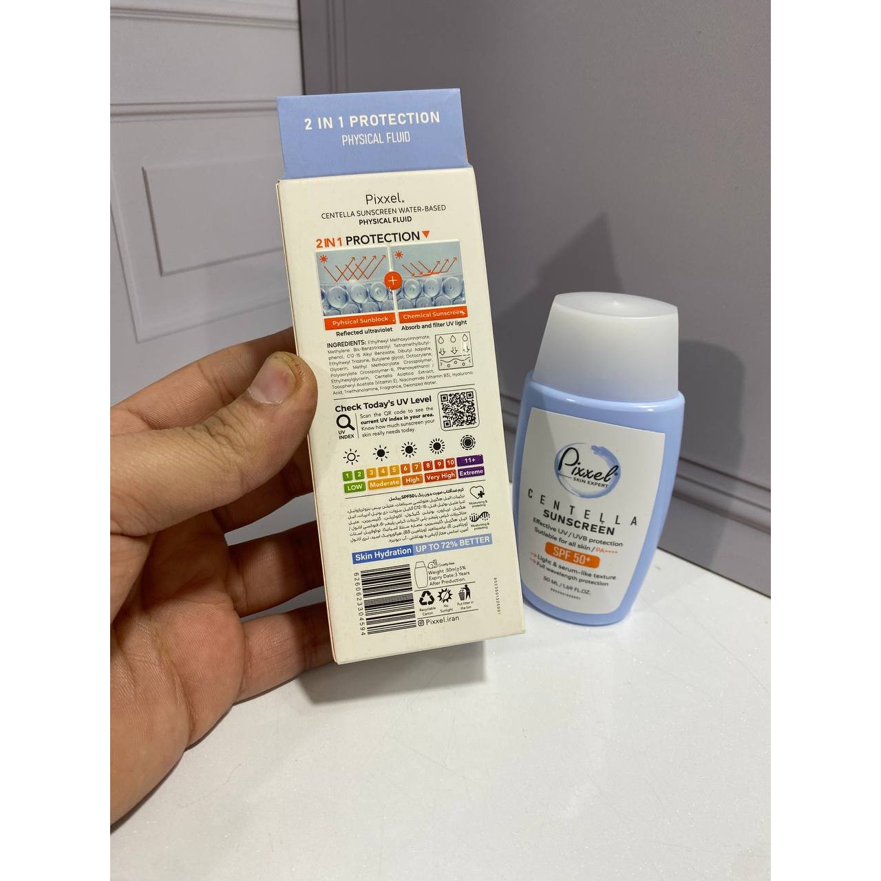 ضدآفتاب سنتلا بی رنگ spf50 پیکسل