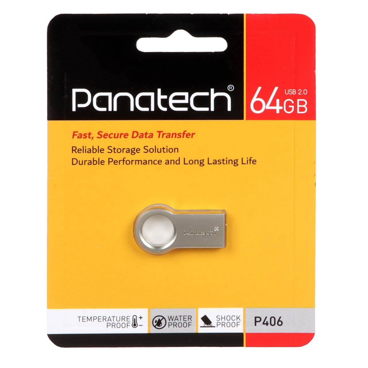 Panatech P406 USB2 0 Flash Memory 64GB - نقره ای