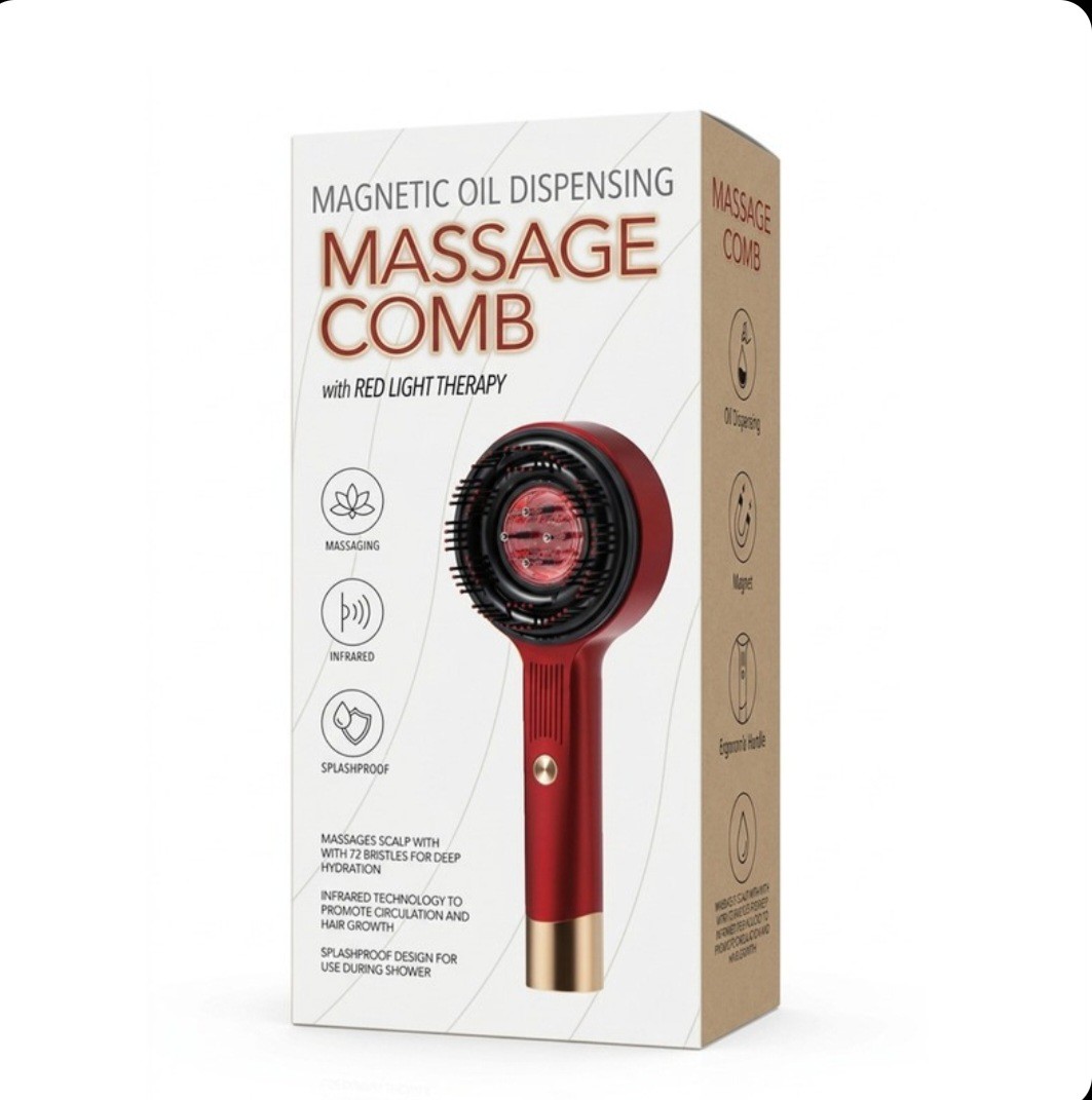 شانه و ماساژور برقی اسکالپ سر اورجینال XC-901 روغن تراپی و تقویت ریشه مو