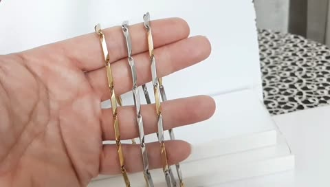 زنجیر مردانه استیل کاملا رنگ ثابت در 3 رنگبندی فوق العاده شیک ورق بزنید لطفا 