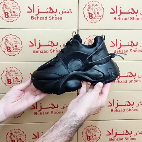 کتونی کفش اسپرت زنانه دخترانه زیره پیو سایز 37 تا 40 رنگ مشکی کفی طبی لژ 5 سانتی رویه راشل و چرم مصنوعی سبک راحت