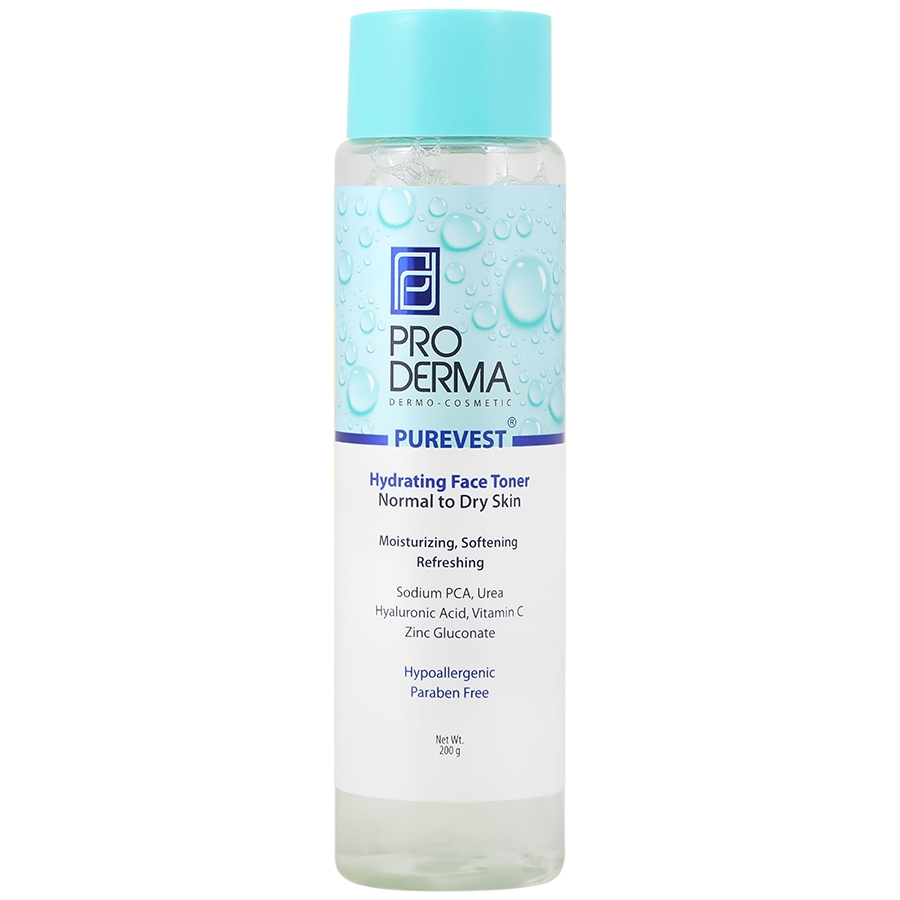 تونر آبرسان پوست معمولی تا خشک پرودرما 200 میلی لیتر Pro Derma Purevest Hydrating Face Toner For Dry Skin 200ml مدل 1