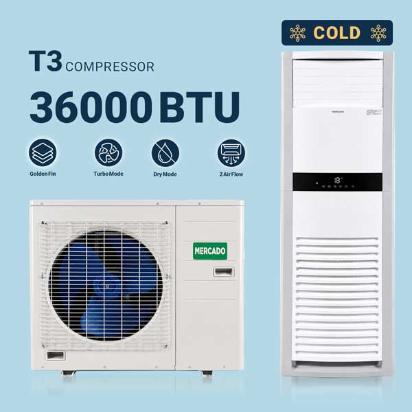 کولر گازی 36000 فقط سرد T3 مرکادو مدل خلیج فارس | روتاری ایستاده با خرید اقساطی