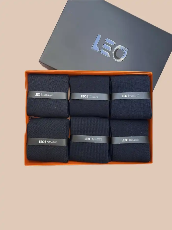 پک جوراب ساق بلند مردانه طرح دار کلاسیک LEO 125-134