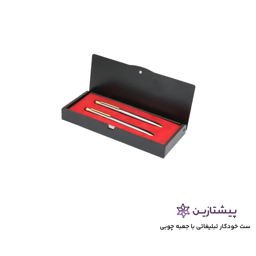 ست خودکار جفت سر تاچ تبلیغاتی با جعبه چوبی مگنتی 3 رنگ