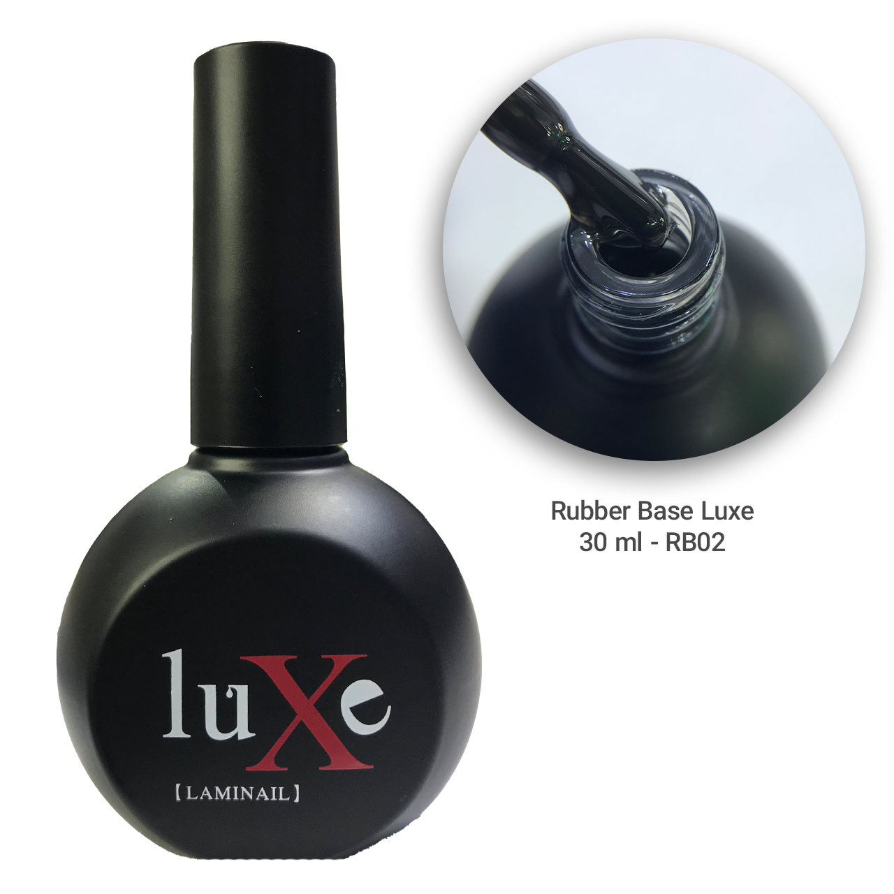 رابر بیس ناخن luxe لوکسی رنگ مشکی 30 میل RB02