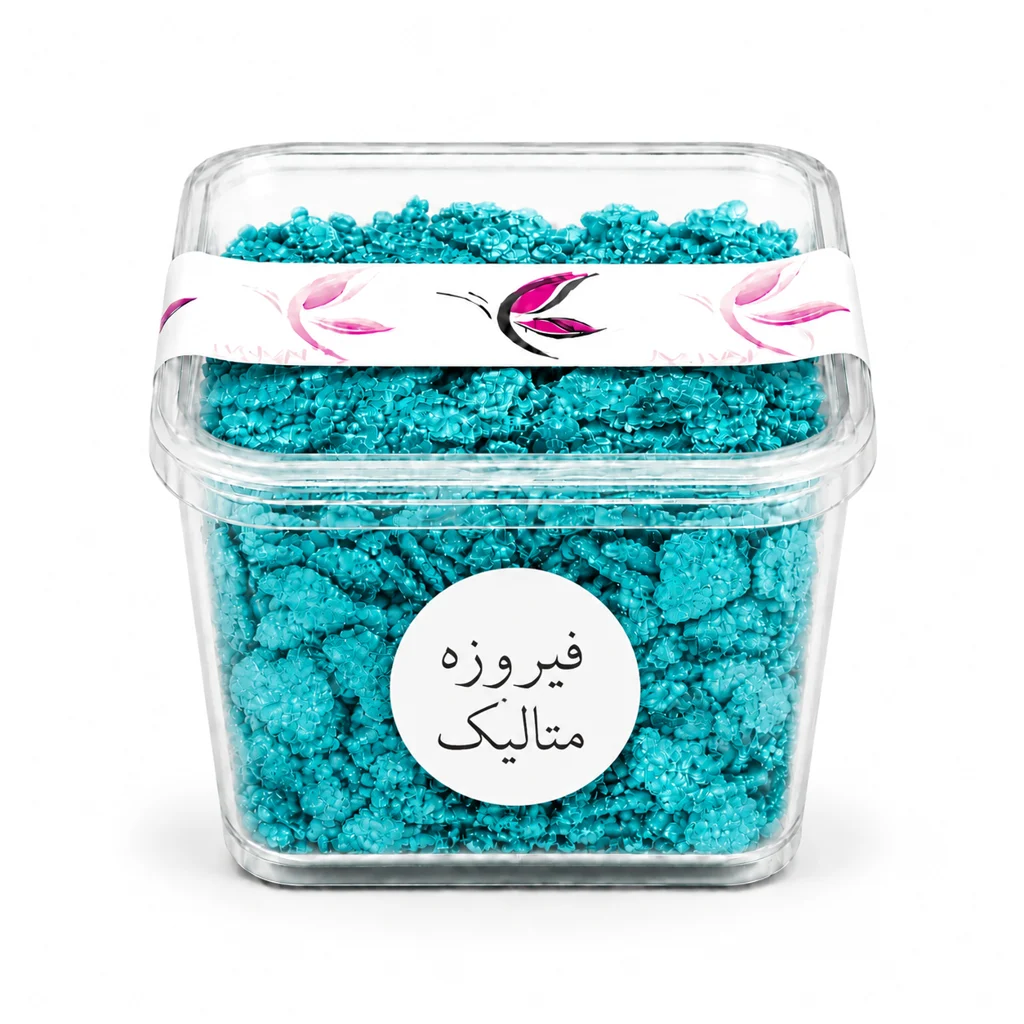 رنگ شمع مانا 25 گرمی متالیک فیروزه ای
