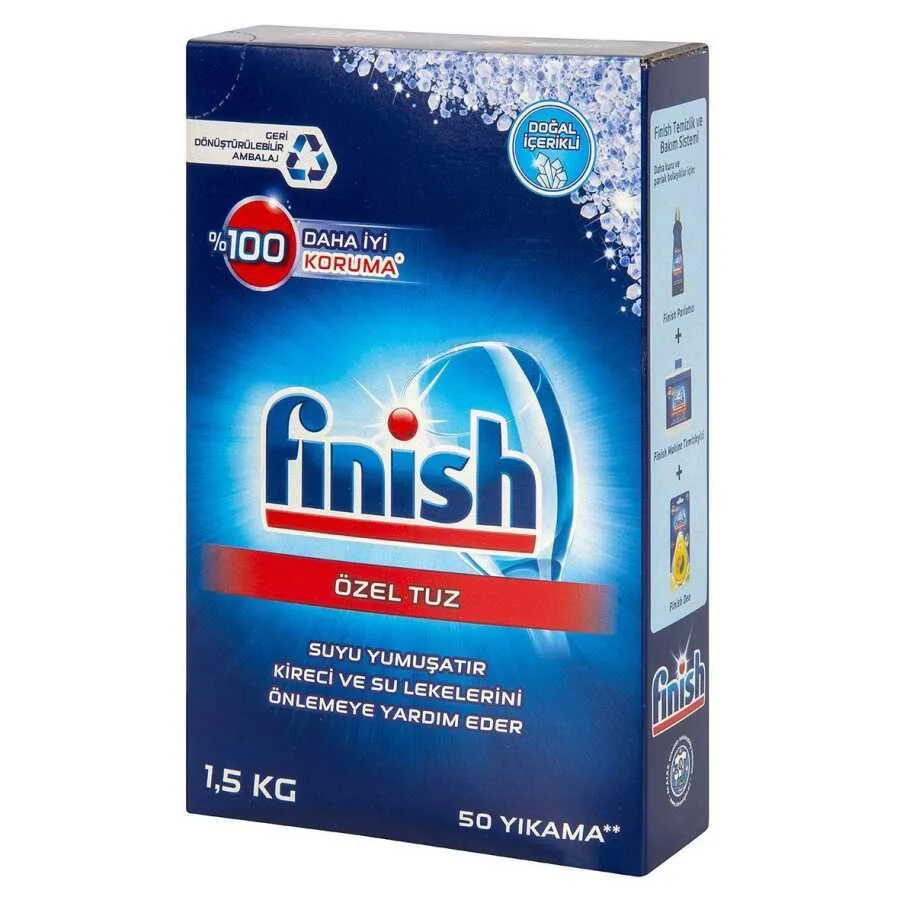 نمک ماشین ظرفشویی فینیش مدل zel Tuz وزن 1.5 کیلوگرم (واردات قانونی ارسال از منطقه آزاد ارس)