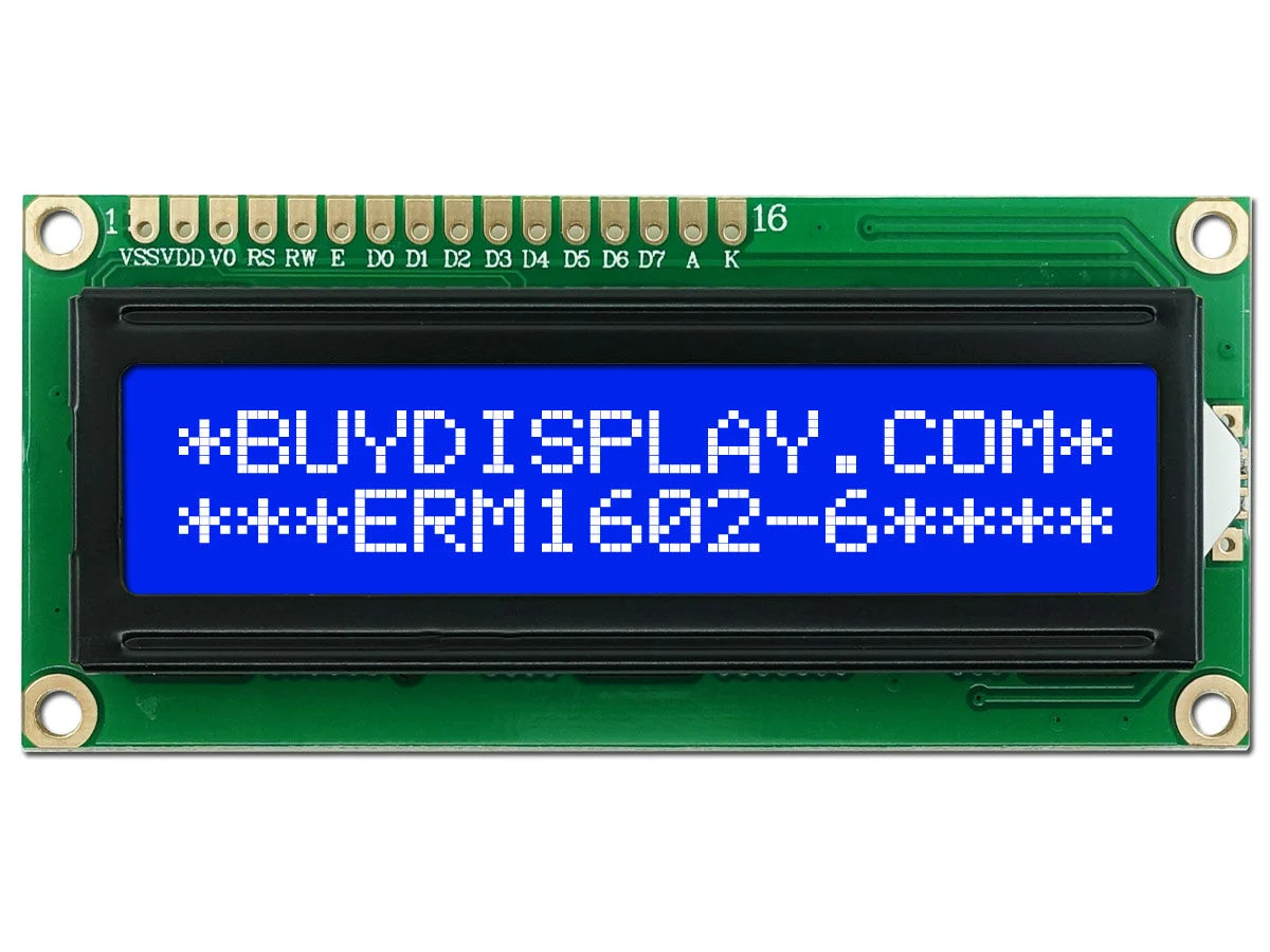 نمایشگر LCD کاراکتری 2×16 با بک لایت آبی | EastRising