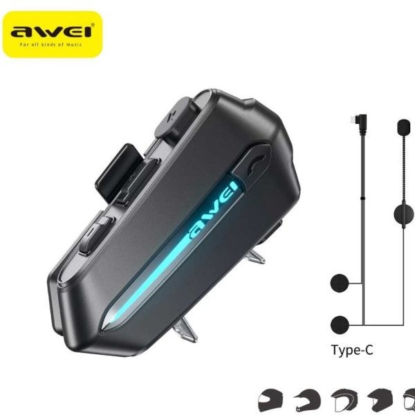 هندزفری بلوتوث مخصوص کلاه کاسکت مدل AWEI VS-1